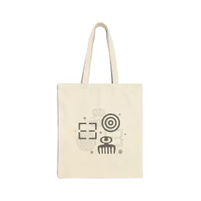 Adinkra Cotton Canvas Tote Bag - Eco-Friendly Reusable Grocery & Shopping Bag