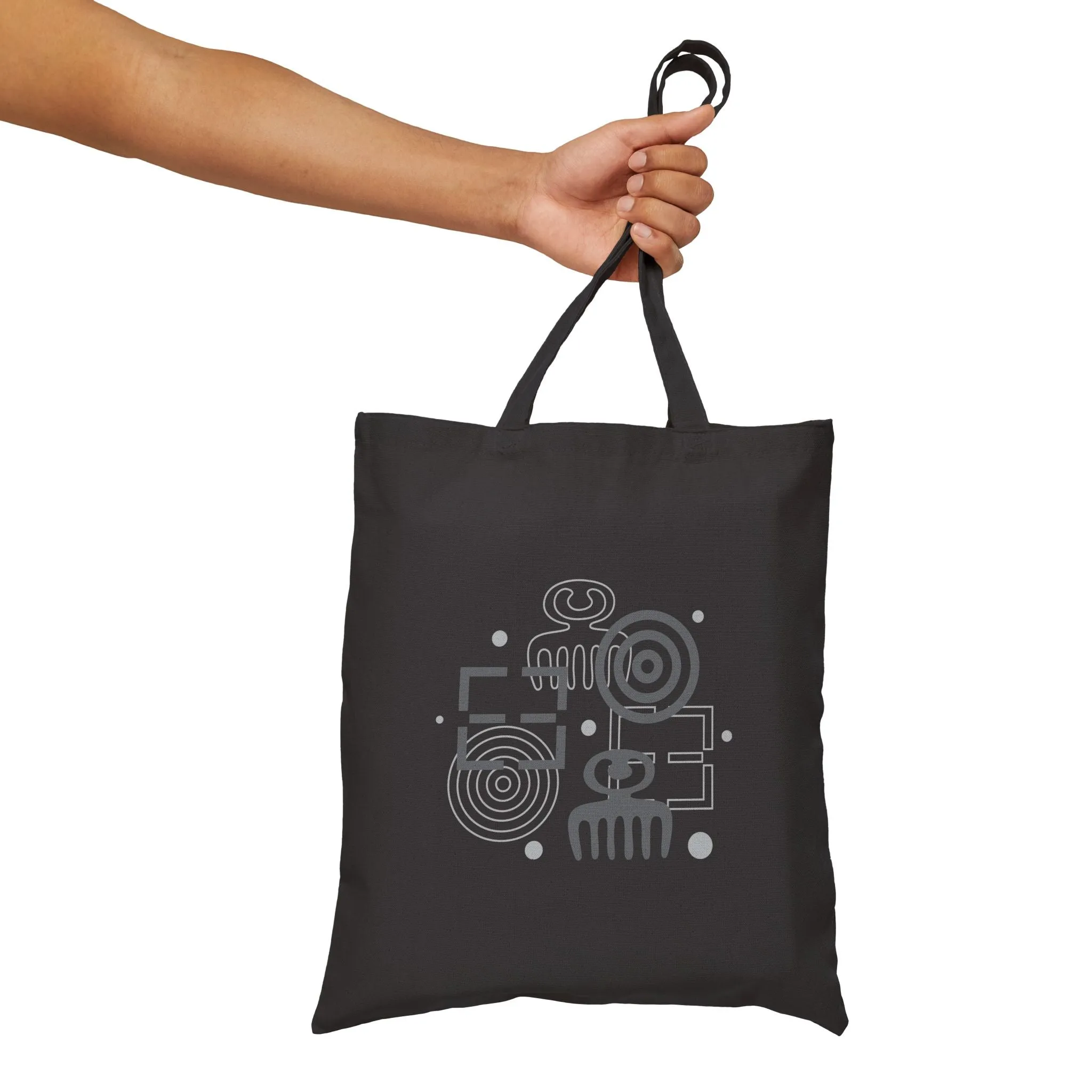 Adinkra Cotton Canvas Tote Bag - Eco-Friendly Reusable Grocery & Shopping Bag