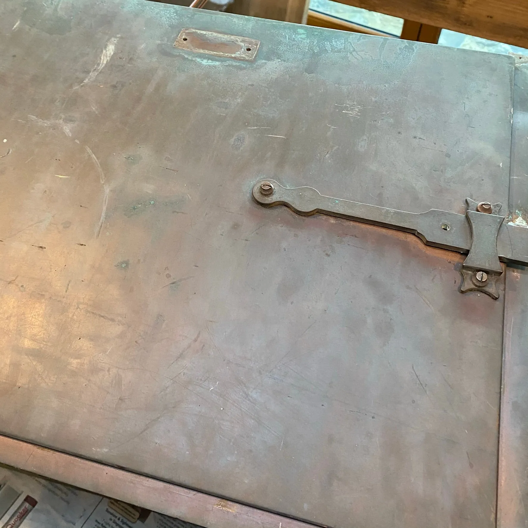 Beautiful French copper medical sterilising cabinet