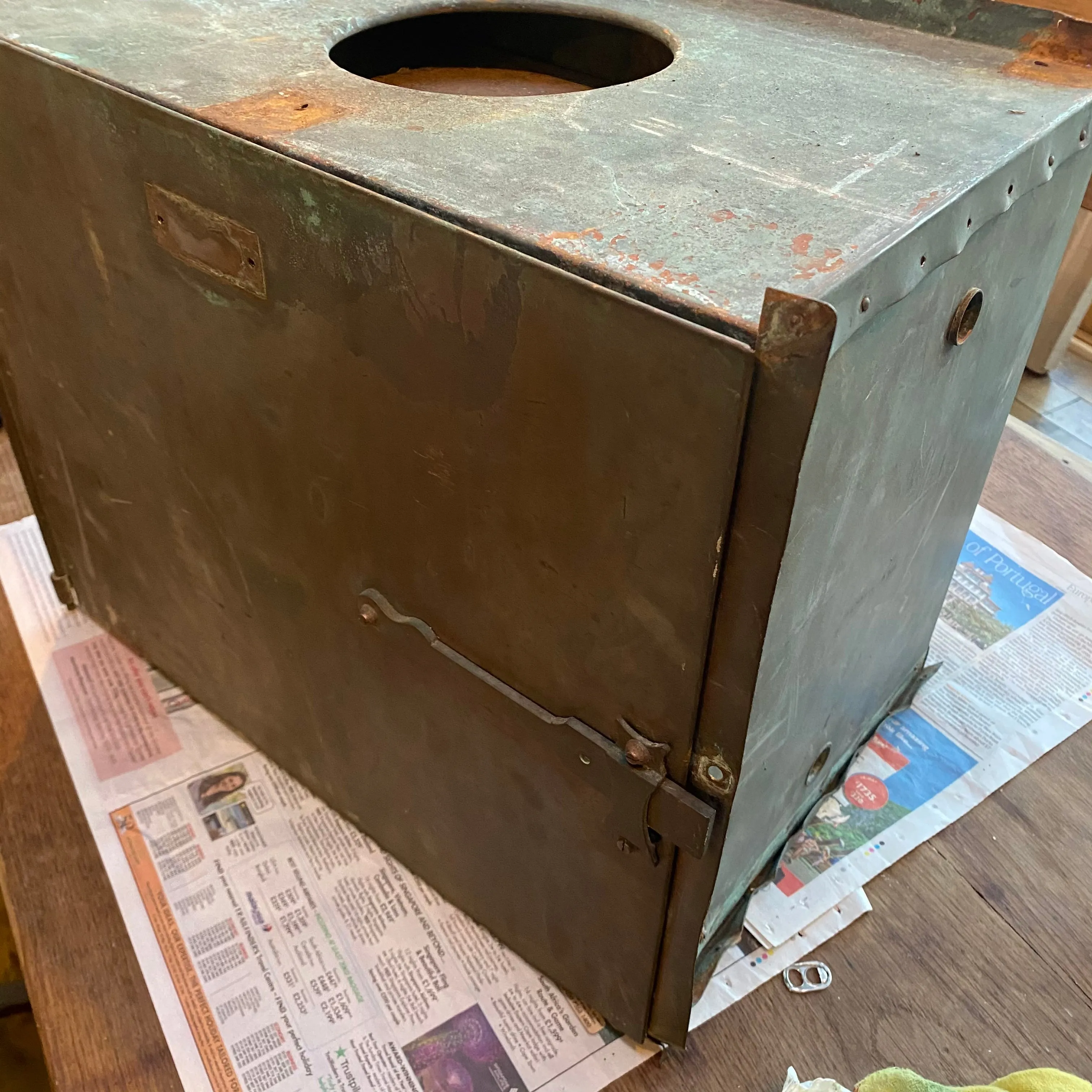 Beautiful French copper medical sterilising cabinet