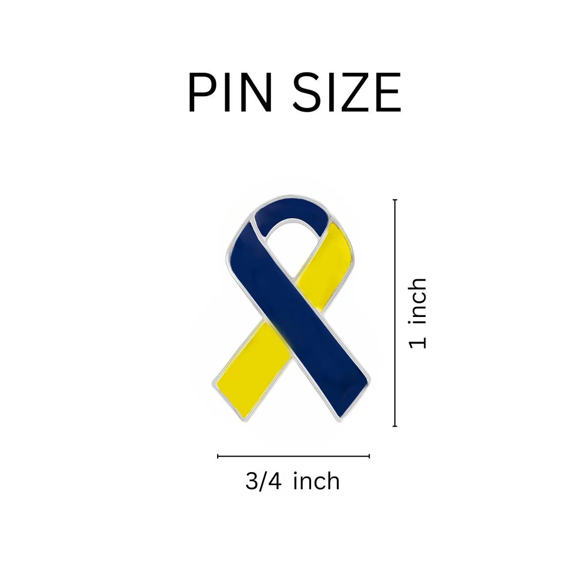 Blue & Yellow Ribbon Awareness Pins