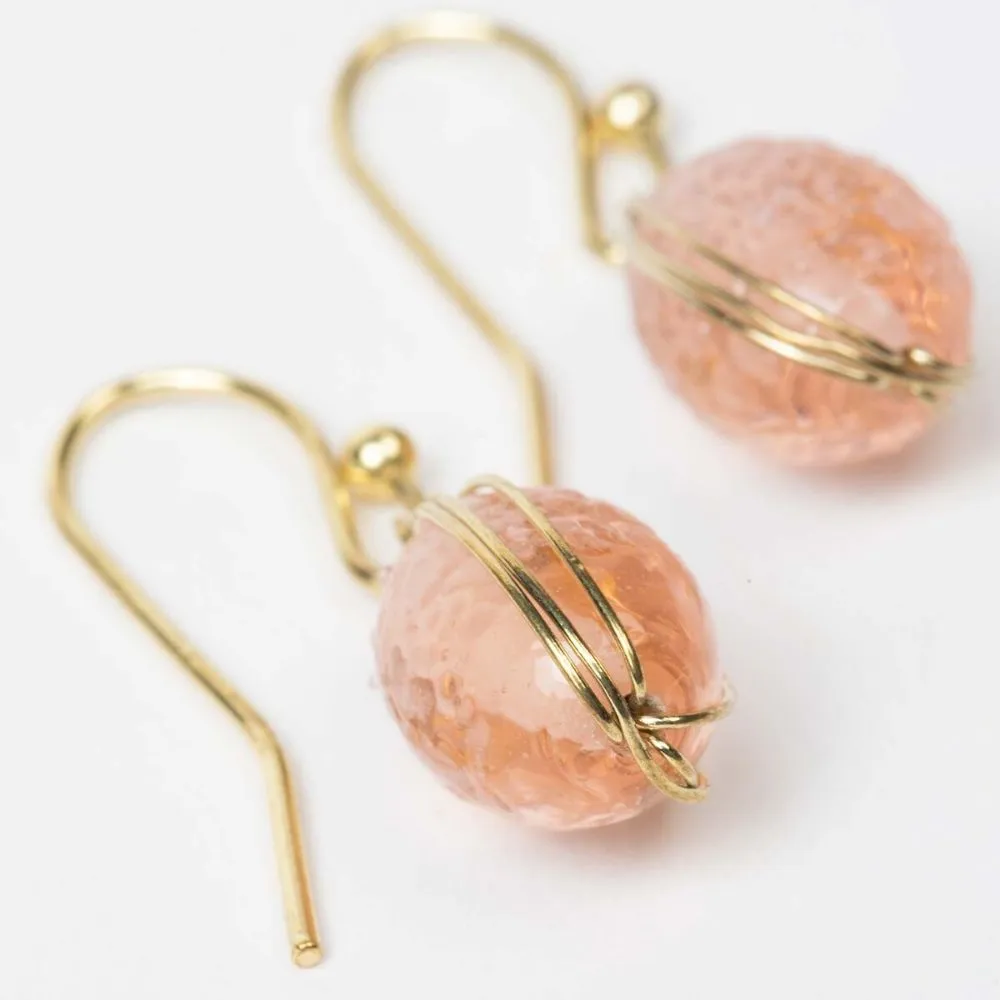Blush Glass Bead Earrings
