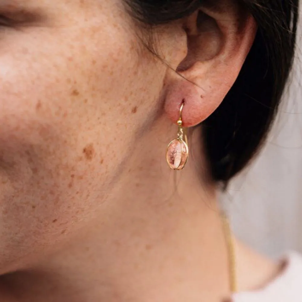 Blush Glass Bead Earrings