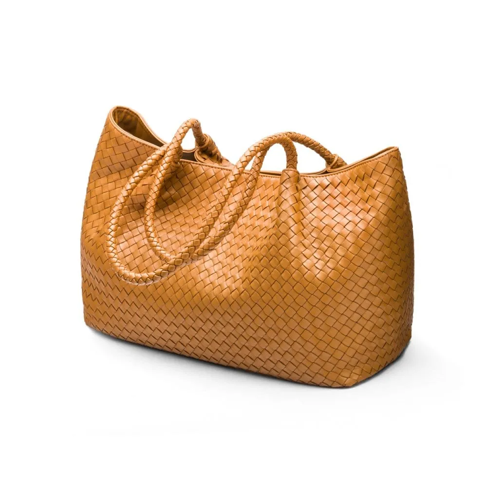 Cassidy Woven Slouchy Bag - Mustard