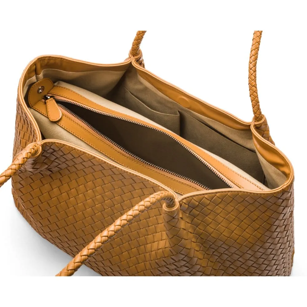 Cassidy Woven Slouchy Bag - Mustard