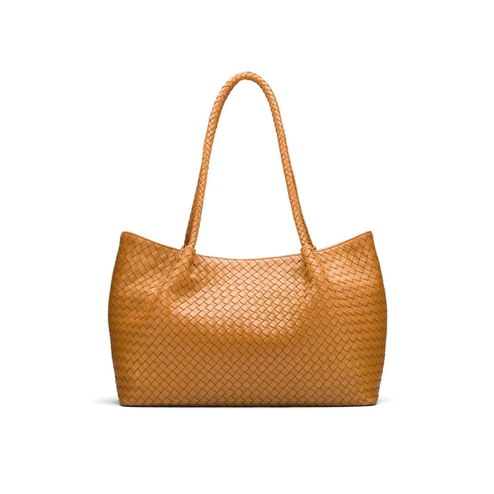 Cassidy Woven Slouchy Bag - Mustard