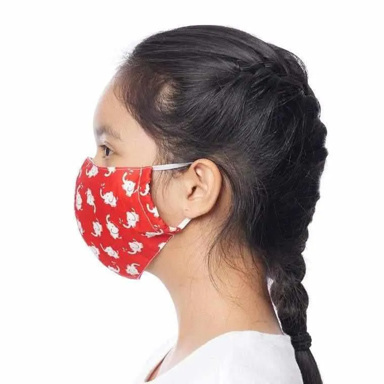 Child 9-12 Years Old Reusable Face Mask with Filter Pocket 100% Cotton - Thailand