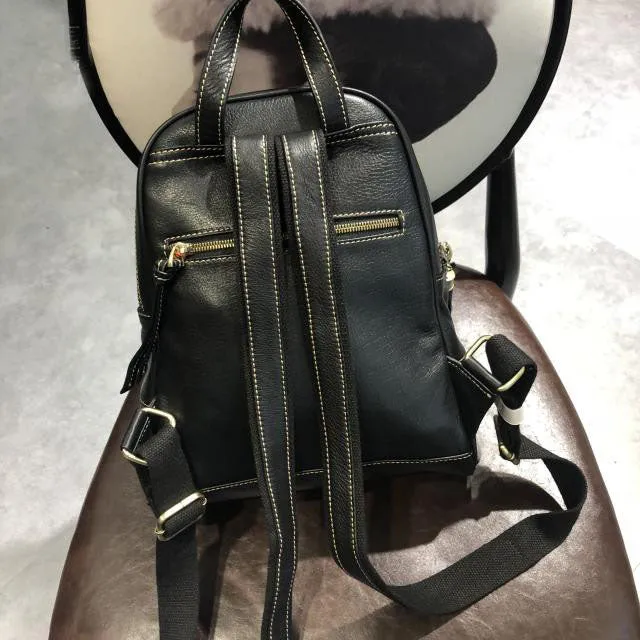 Designer Womens Leather Rucksack Backpack Purse with Fringe for Women