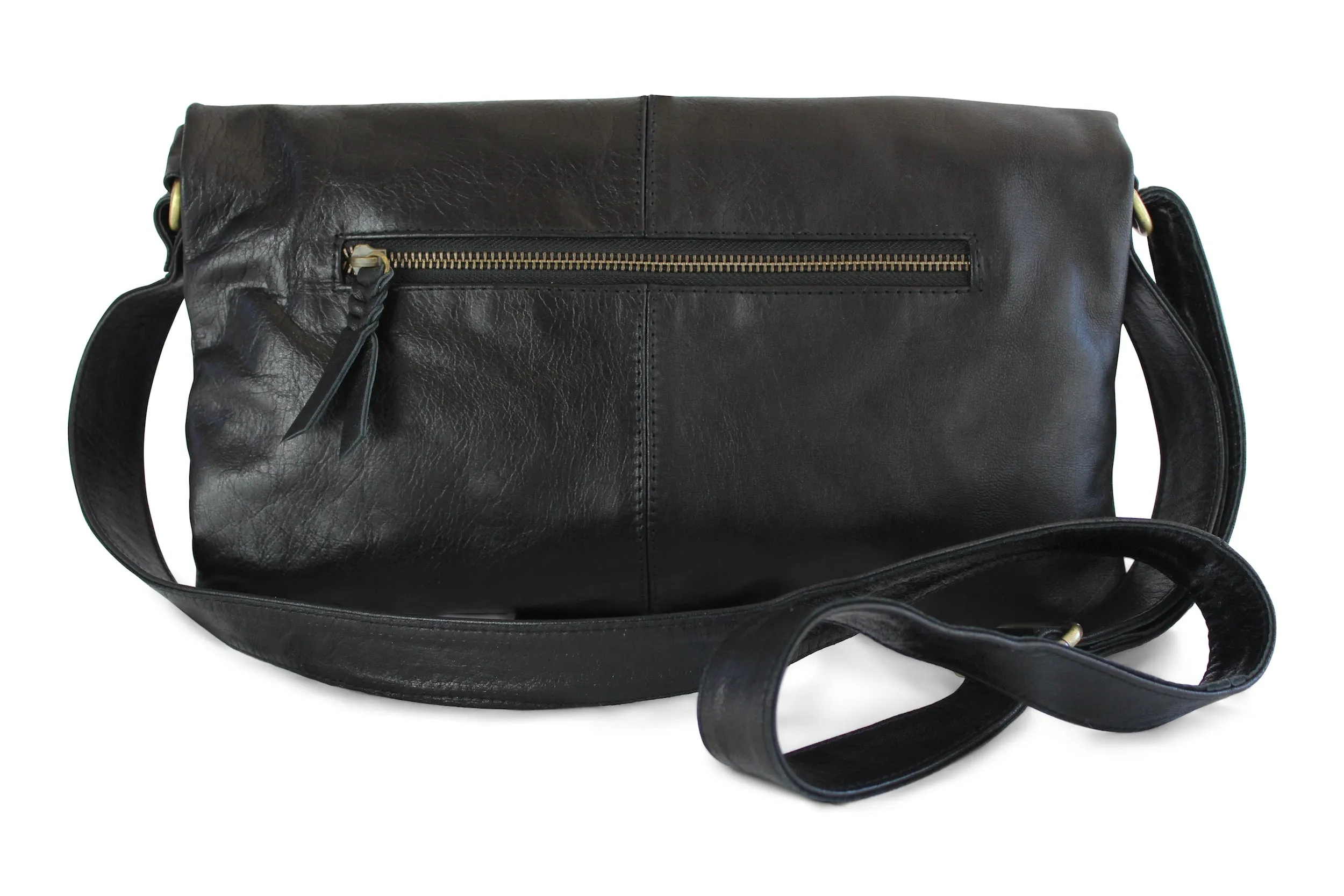 DINA LEATHER HANDBAG IN BLACK