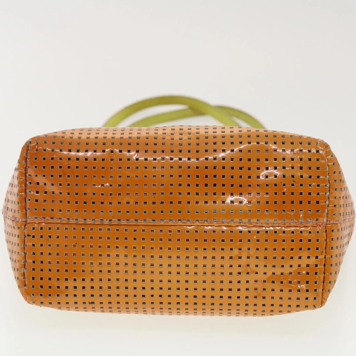 FENDI punching Tote Bag Patent leather Orange 2813-26731-008  rd4723