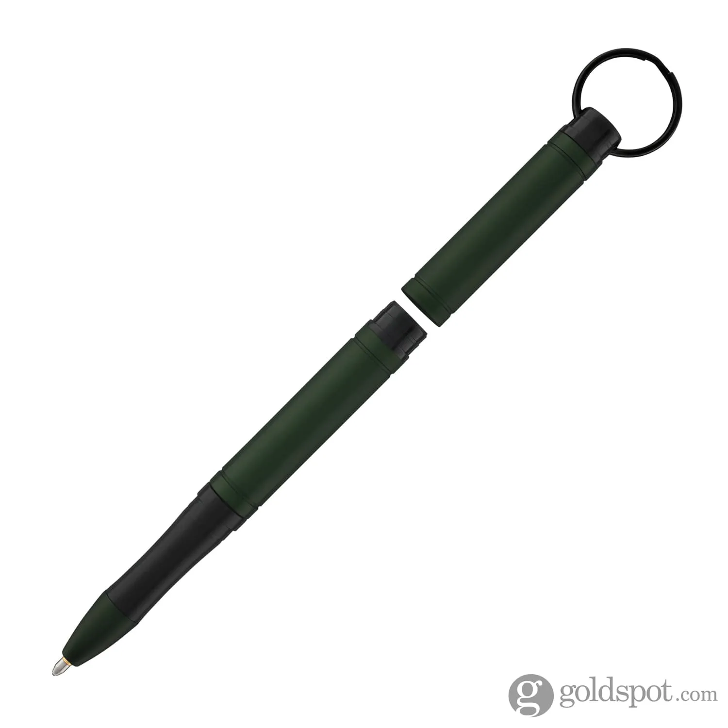 Fisher Space Pen Backpacker Ballpoint Pen in Green Anodized Aluminum with Key Chain