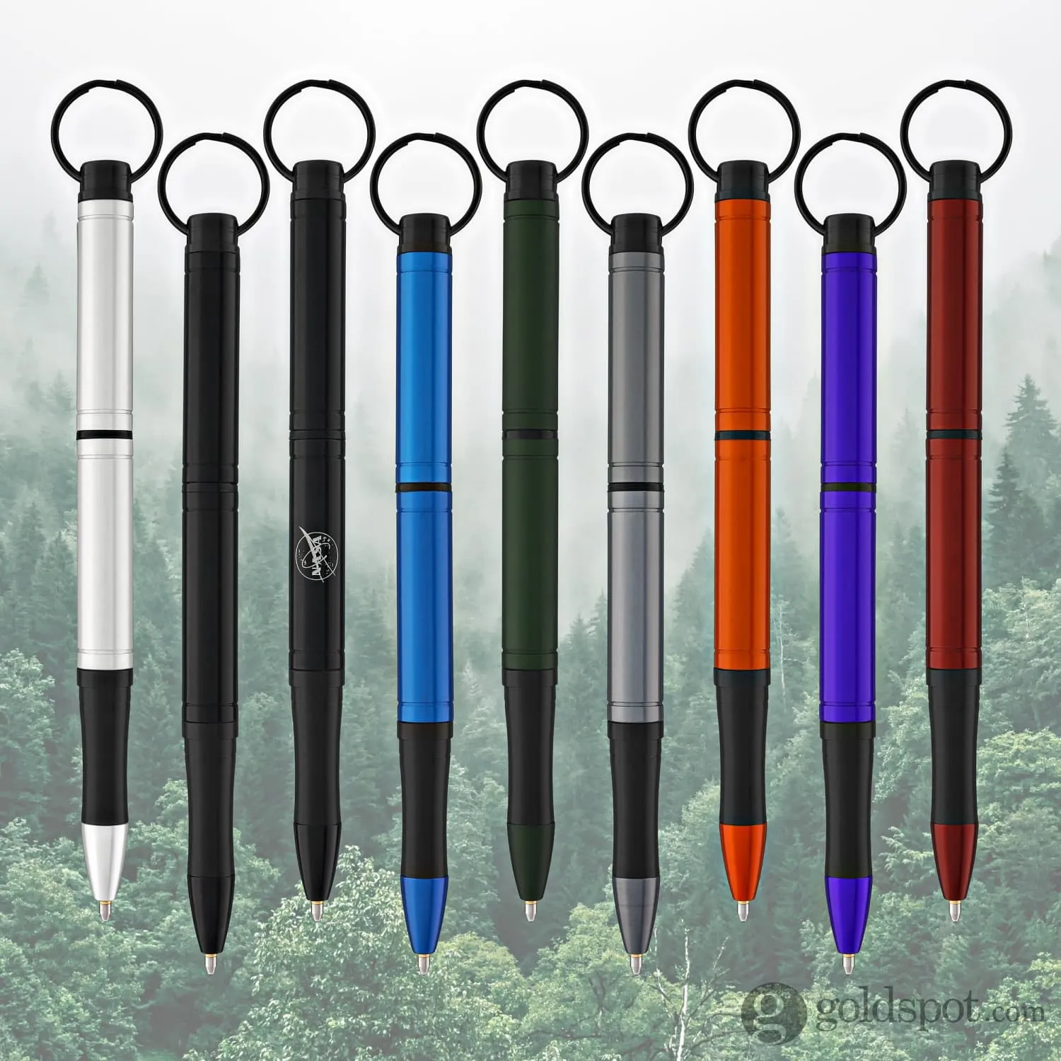 Fisher Space Pen Backpacker Ballpoint Pen in Green Anodized Aluminum with Key Chain