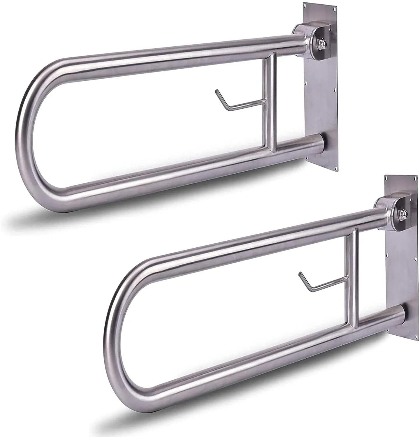 Handicap Grab Bars Rails Foldable Toilet  Flip Up Arm Rails Support White