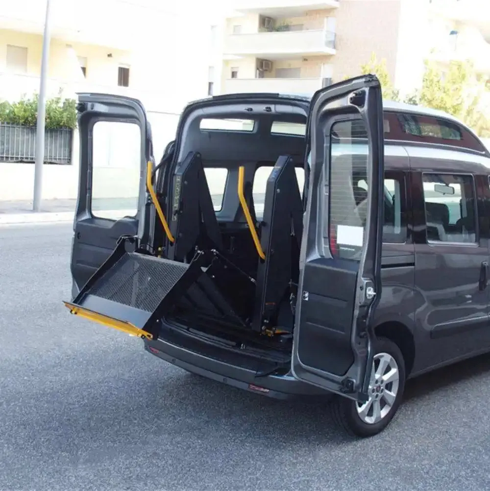 Hydraulic wheelchair lift ramp I Lightweight Carbon Fiber/Aluminum Hydraulic Wheelchair Lift Ramp I Electric Up-Down Loading Ramp for Easy Accessibility