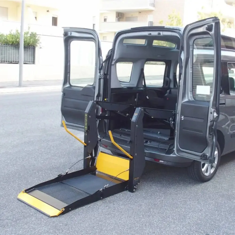 Hydraulic wheelchair lift ramp I Lightweight Carbon Fiber/Aluminum Hydraulic Wheelchair Lift Ramp I Electric Up-Down Loading Ramp for Easy Accessibility