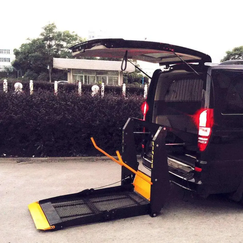 Hydraulic wheelchair lift ramp I Lightweight Carbon Fiber/Aluminum Hydraulic Wheelchair Lift Ramp I Electric Up-Down Loading Ramp for Easy Accessibility