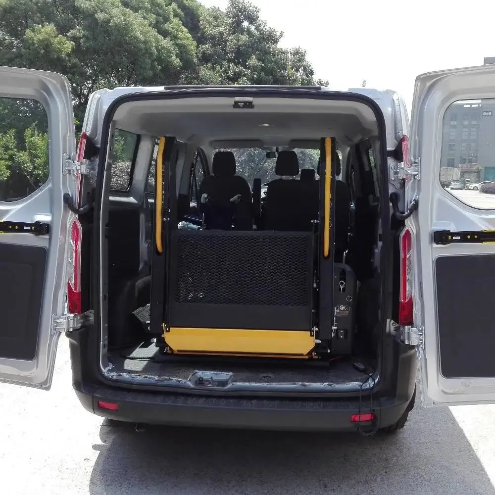 Hydraulic wheelchair lift ramp I Lightweight Carbon Fiber/Aluminum Hydraulic Wheelchair Lift Ramp I Electric Up-Down Loading Ramp for Easy Accessibility