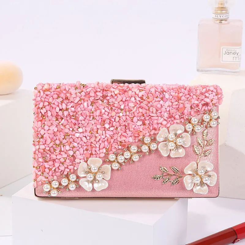 Luxy Moon Women's Crossbody Bag for Ladies Flower Sequin Clutch Purse