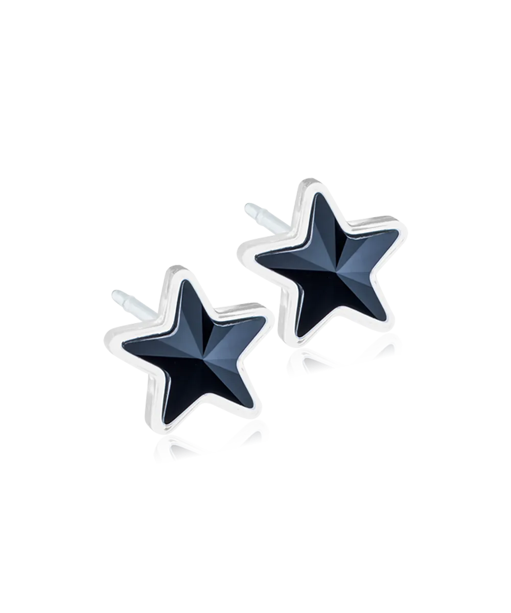 MEDICAL PLASTIC Star 6 mm, Crystal - Skin Friendly Earrings Ireland