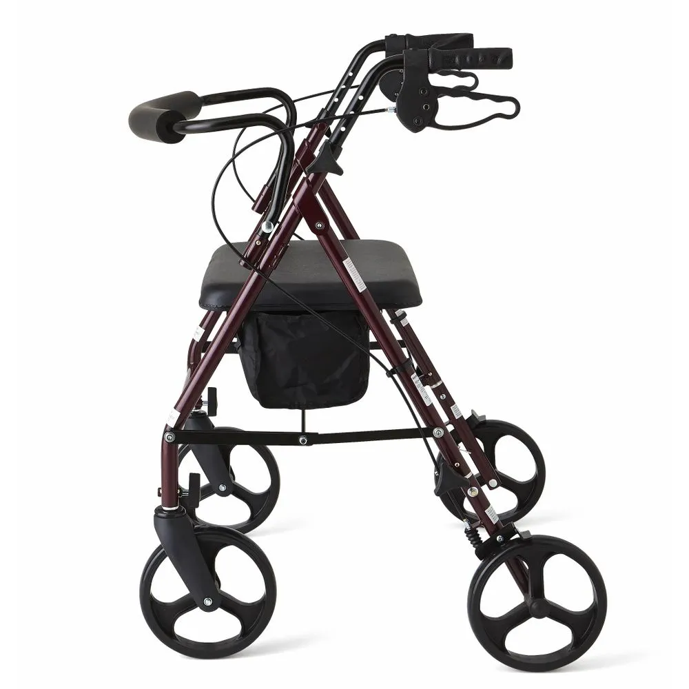 Medline Guardian MDS86800XWS Bariatric Rolling Walker with Seat, Burgundy