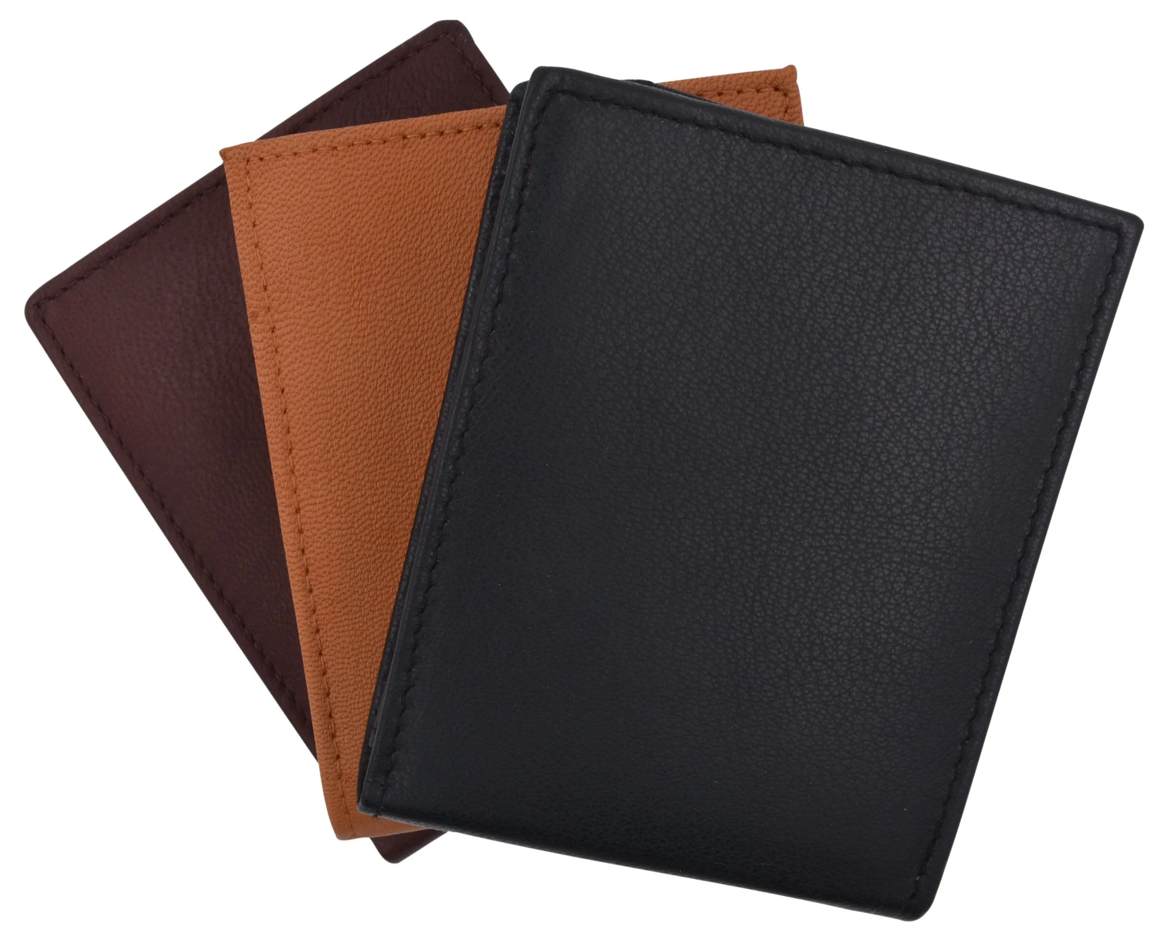 Men's Leather RFID Blocking Double Flap Up ID Windows Bifold Card Holder Wallet / RFID590GT