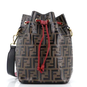 Mon Tresor Bucket Bag Zucca Embossed Leather Small
