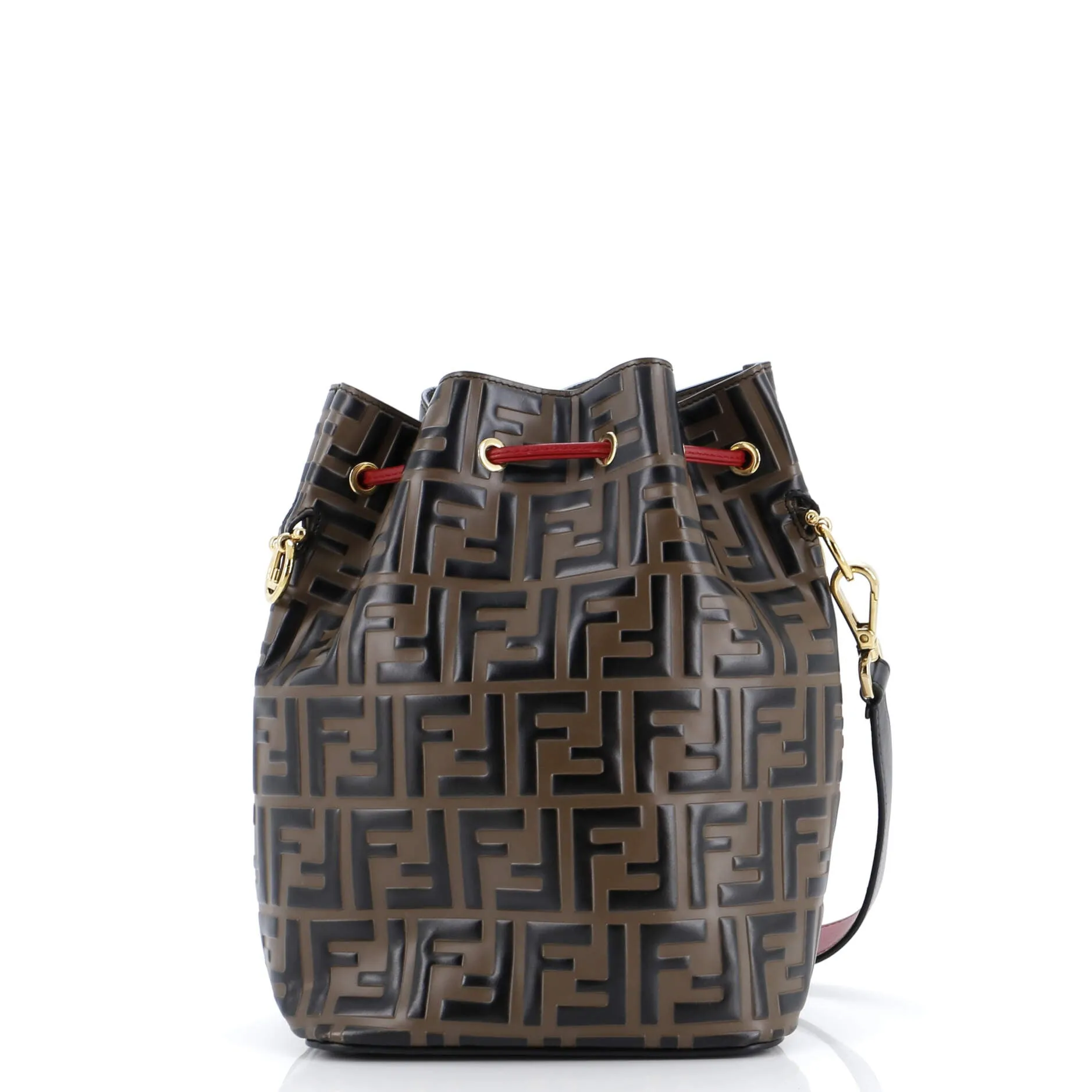 Mon Tresor Bucket Bag Zucca Embossed Leather Small