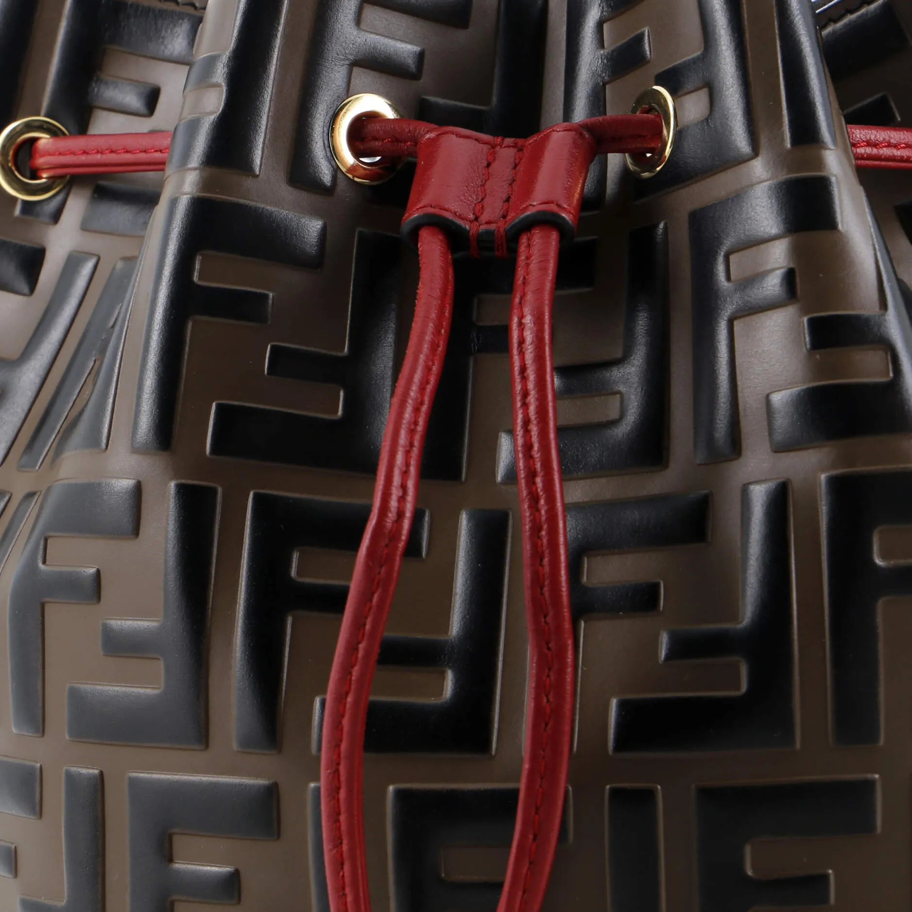 Mon Tresor Bucket Bag Zucca Embossed Leather Small