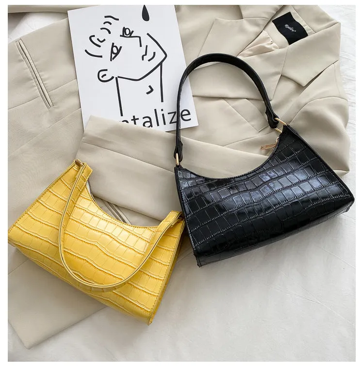 Paziye Crocodile Print One Shoulder Crossbody Bag