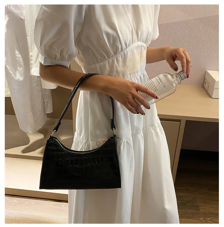 Paziye Crocodile Print One Shoulder Crossbody Bag