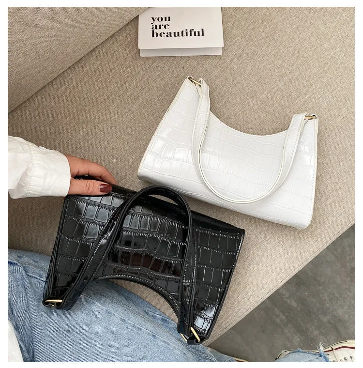 Paziye Crocodile Print One Shoulder Crossbody Bag