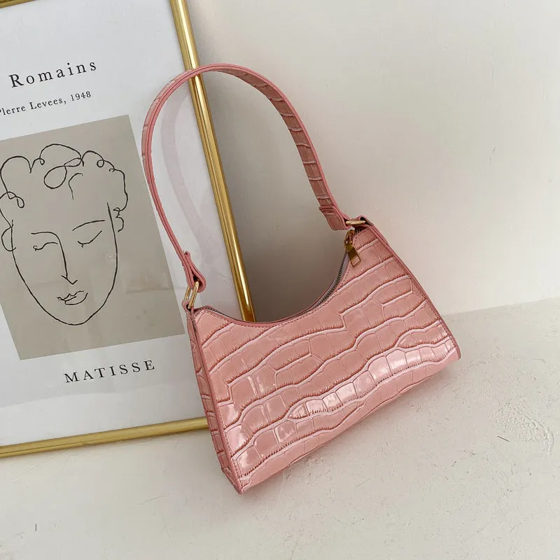 Paziye Crocodile Print One Shoulder Crossbody Bag