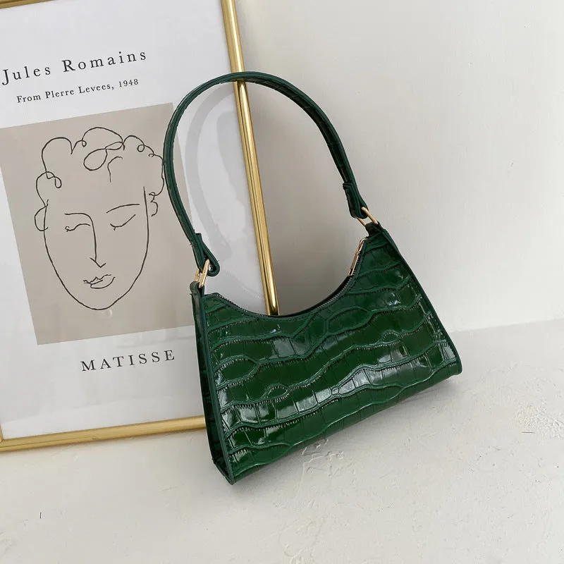 Paziye Crocodile Print One Shoulder Crossbody Bag