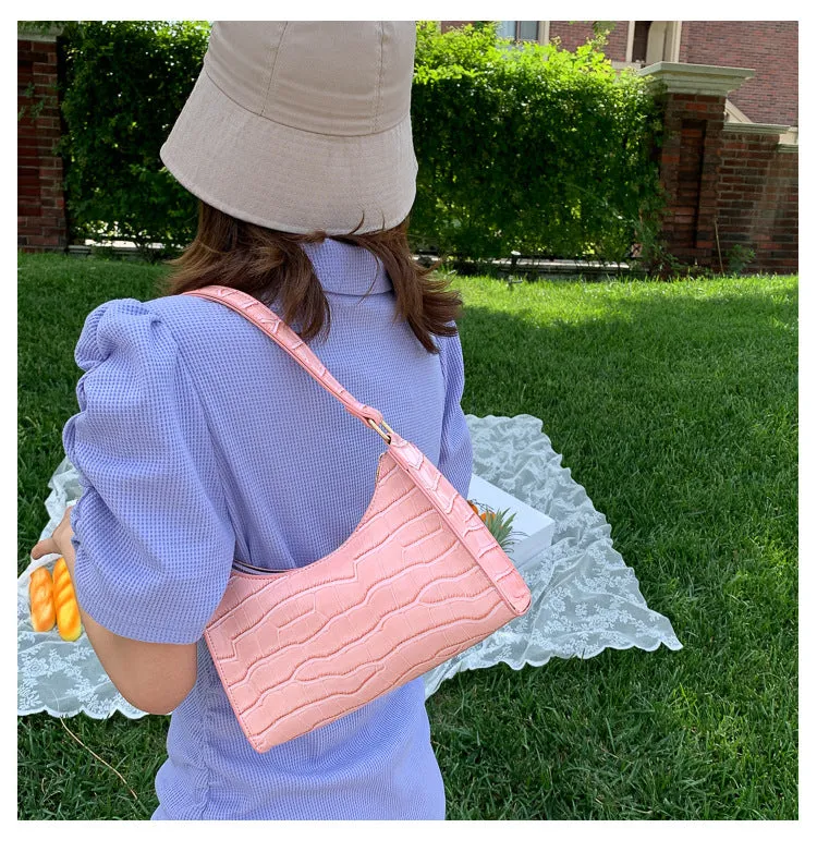 Paziye Crocodile Print One Shoulder Crossbody Bag