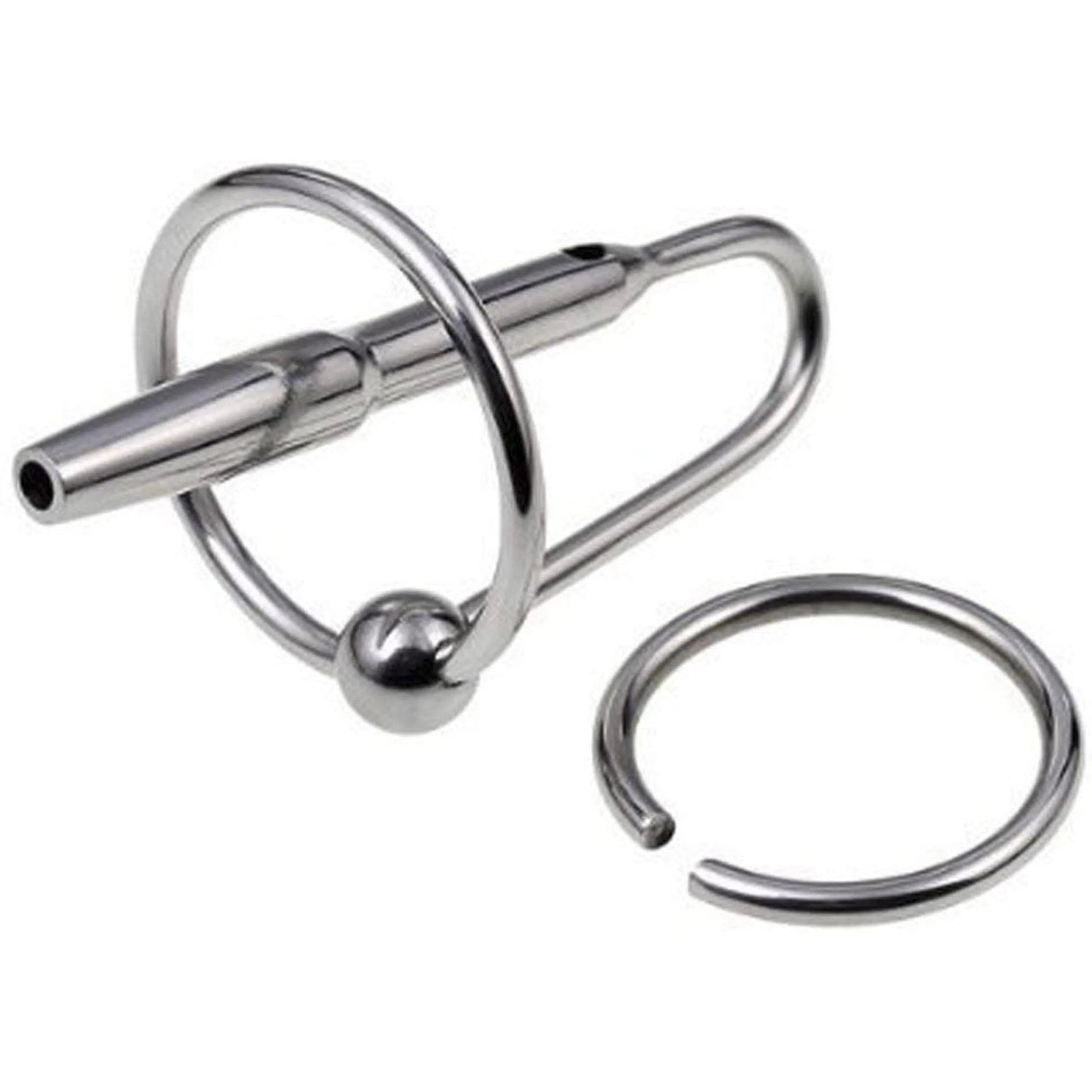 Penis Plug / Sound J shaped Plug with Glans Ring