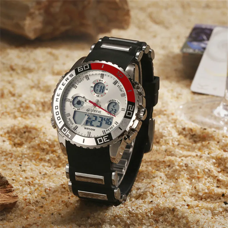 Personality Sports Watch Luminous Waterproof Timing Alarm Electronic Waist Watch