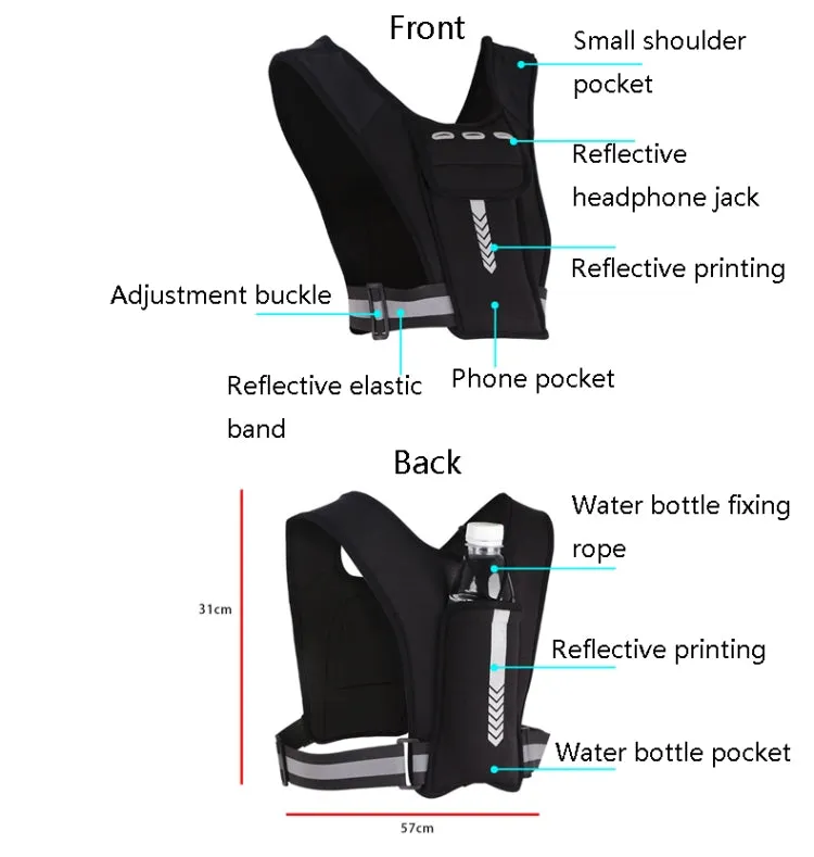 Running Reflective Vest Bag Outdoor Sports Mobile Phone Chest Bag(Luminous Upgrade)