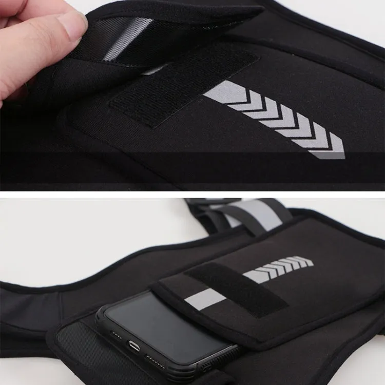 Running Reflective Vest Bag Outdoor Sports Mobile Phone Chest Bag(Luminous Upgrade)