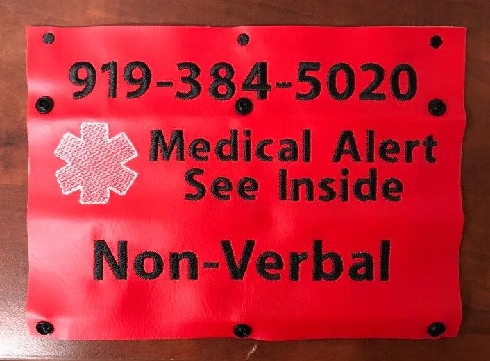 Seat Belt Sleeve, First Responder Alert, Medical Alert, Backpack Tag, Alert, Medical Alert, Kidoosh