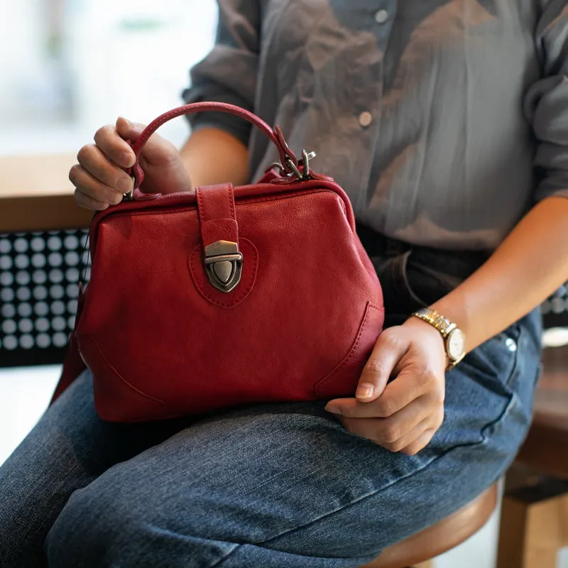 Small Leather Doctors Bag Purses For Women