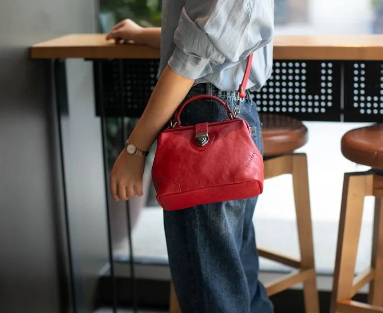 Small Leather Doctors Bag Purses For Women