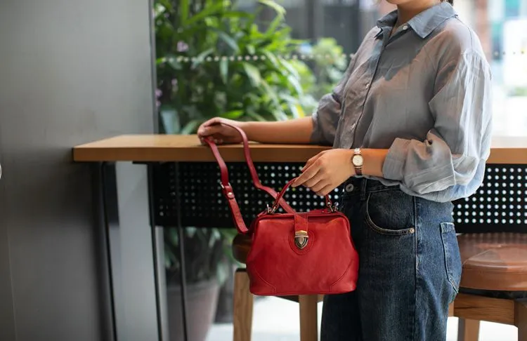 Small Leather Doctors Bag Purses For Women