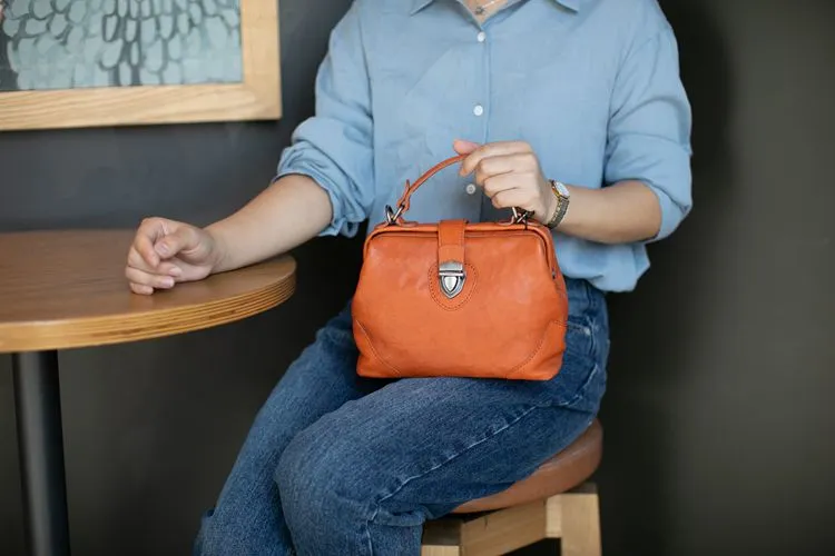Small Leather Doctors Bag Purses For Women