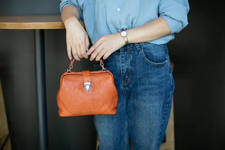 Small Leather Doctors Bag Purses For Women