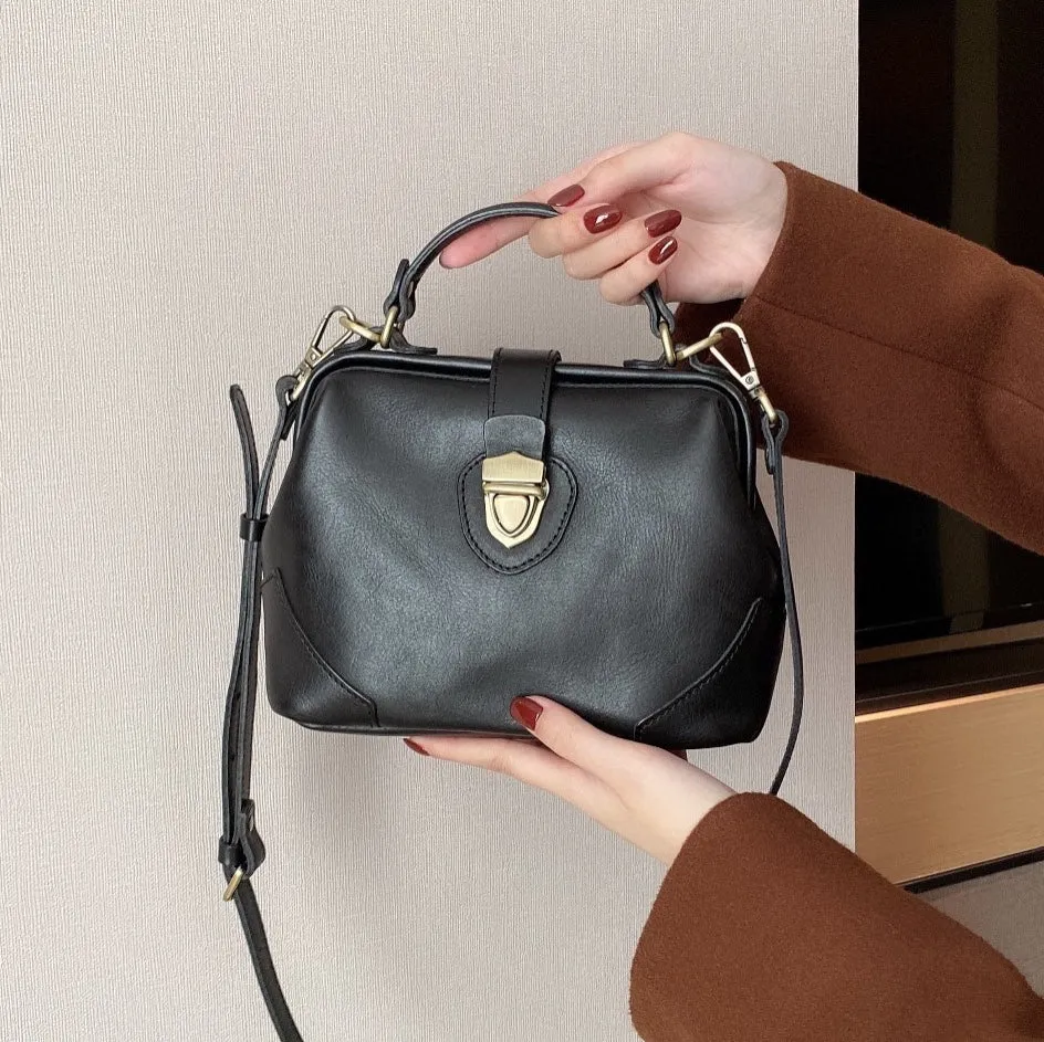 Small Leather Doctors Bag Purses For Women