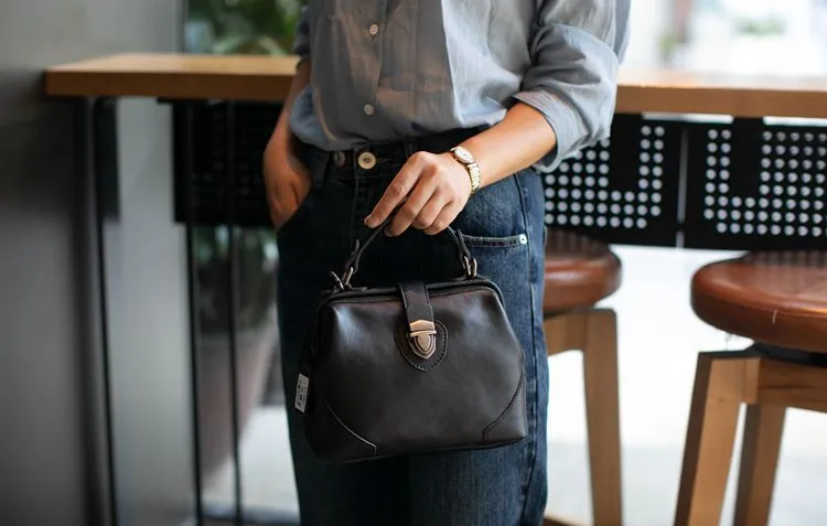 Small Leather Doctors Bag Purses For Women