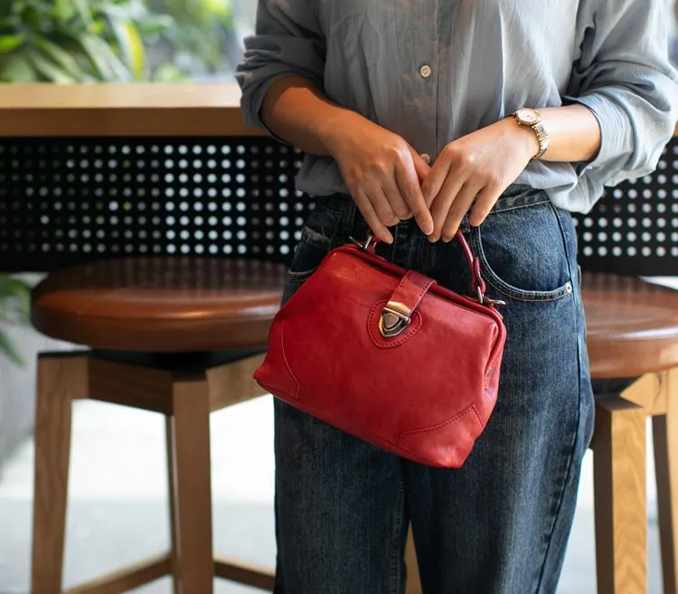 Small Leather Doctors Bag Purses For Women