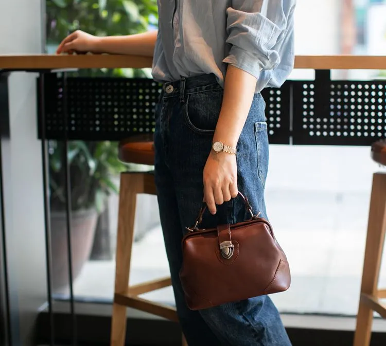 Small Leather Doctors Bag Purses For Women