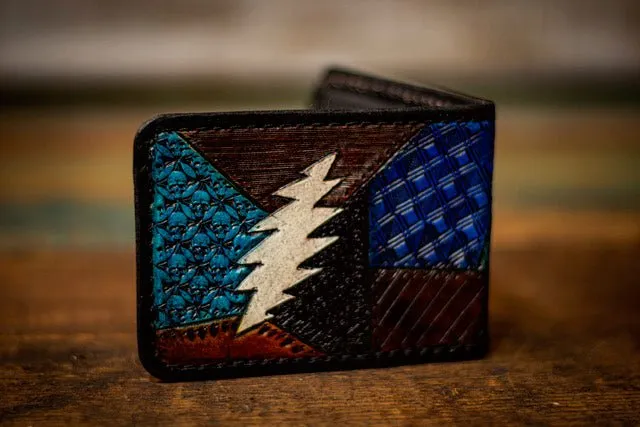 Steal Your Face - GD Patchwork - Tooled Leather Wallet
