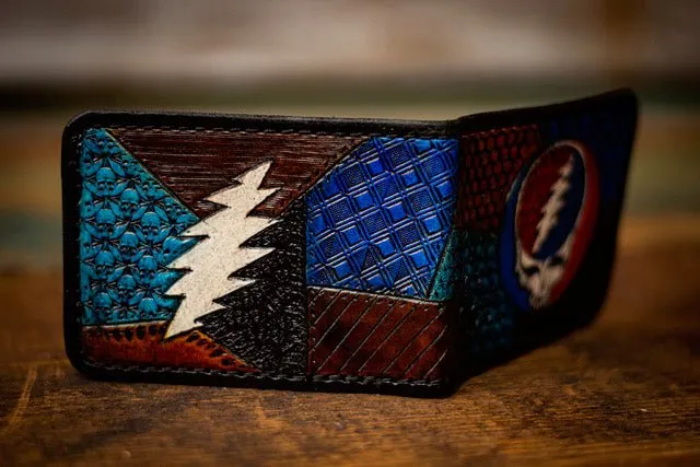 Steal Your Face - GD Patchwork - Tooled Leather Wallet